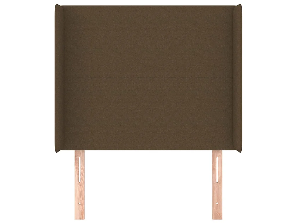 Cabeceira cama c/ abas tecido 103x16x118/128 cm castanho-escuro PT682095