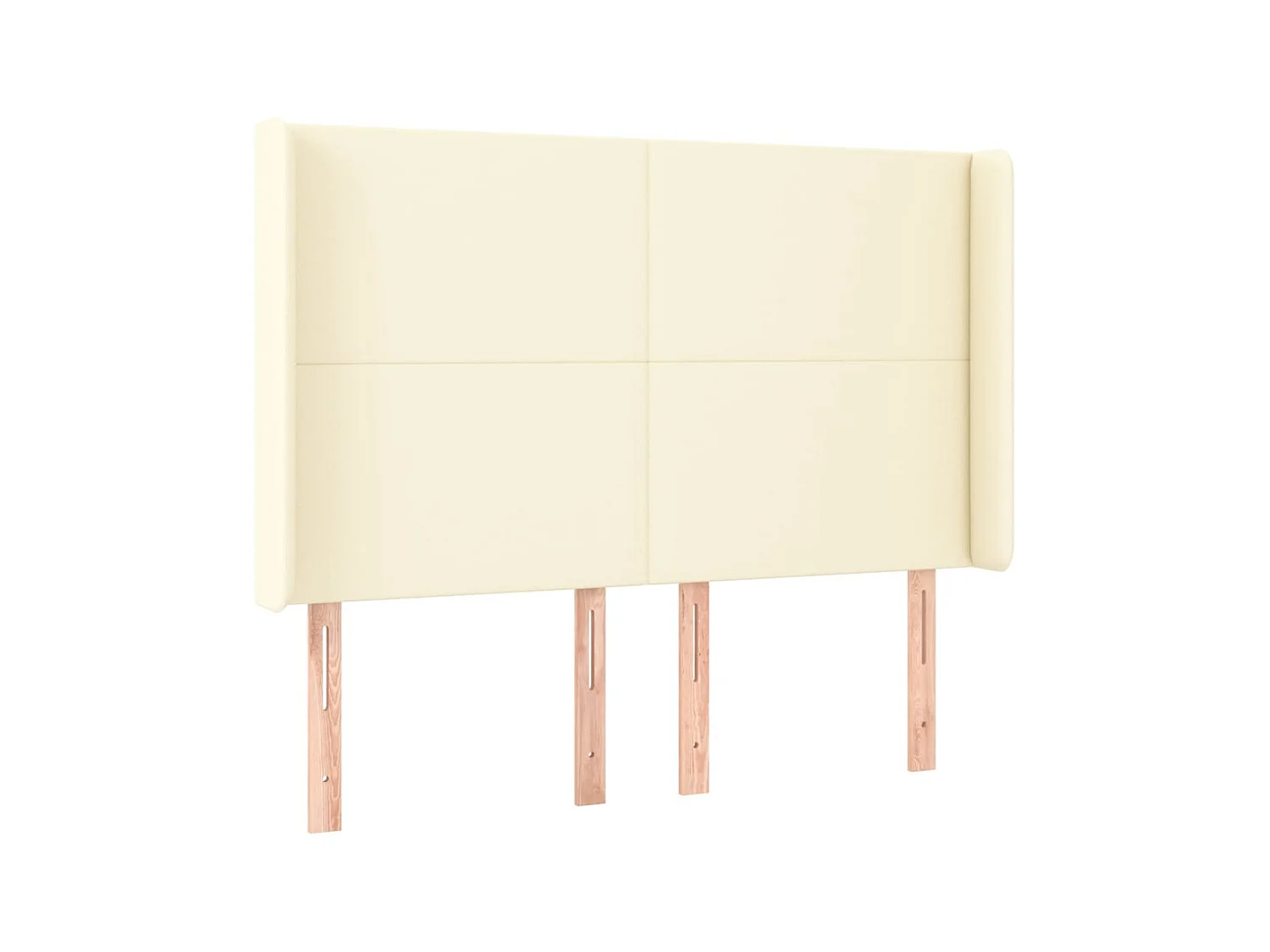 Testiera | Testata del letto ad Orecchio Crema 147x16x118/128 cm in Similpelle