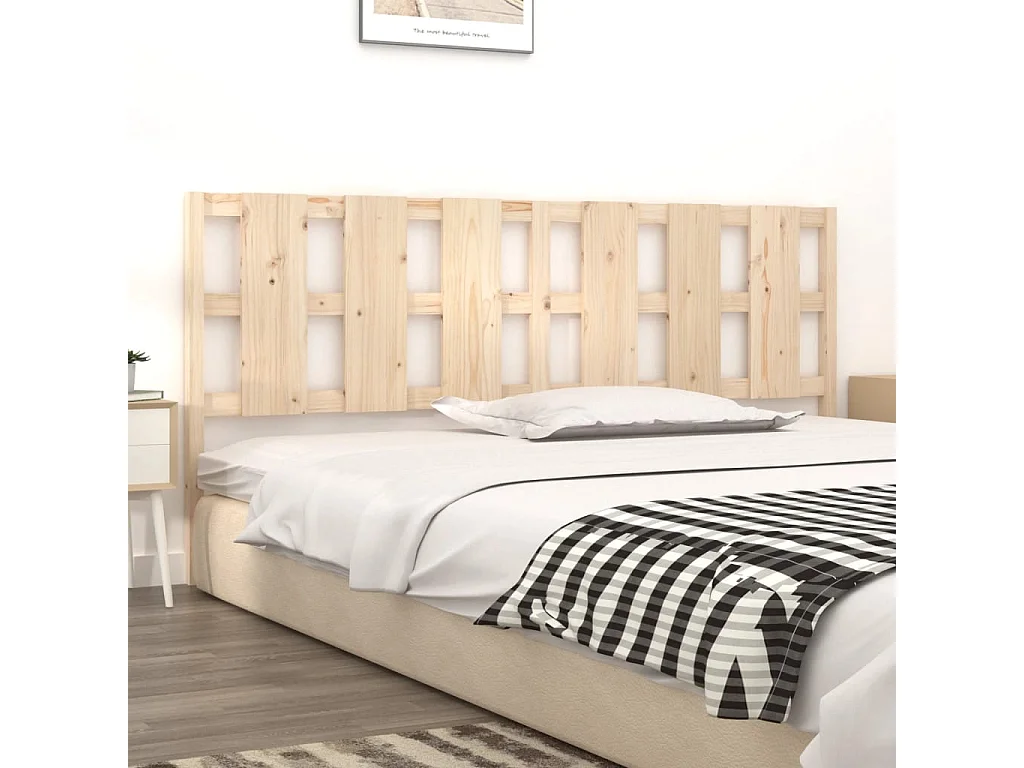 Tête de lit 205,5x4x100 cm Bois massif de pin POI57789 BonneVie Meuble