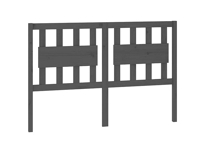 Testiera | Testata del letto per Letto Grigia 125,5x4x100 cm Legno Massello di Pino