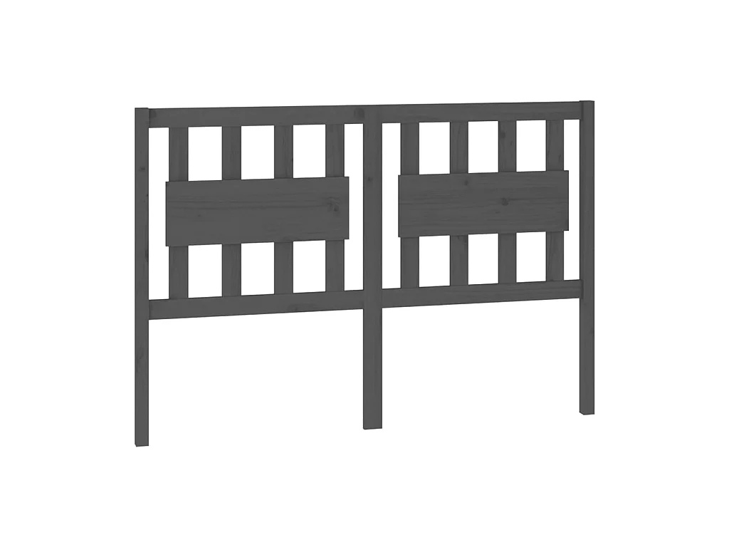 Tête de lit Gris 125,5x4x100 cm Bois massif de pin POI78601 BonneVie Meuble