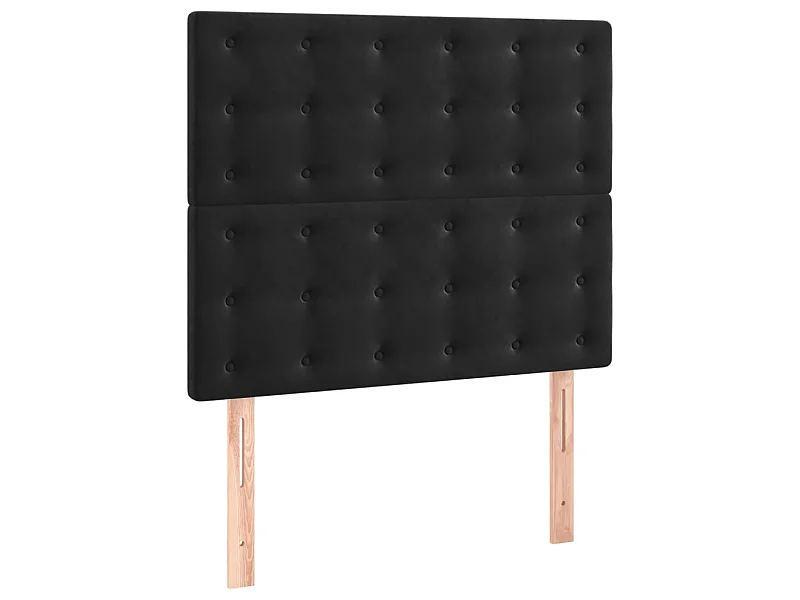 Têtes de lit 2 pcs Noir 80x5x78/88 cm Velours POI54740 BonneVie Meuble