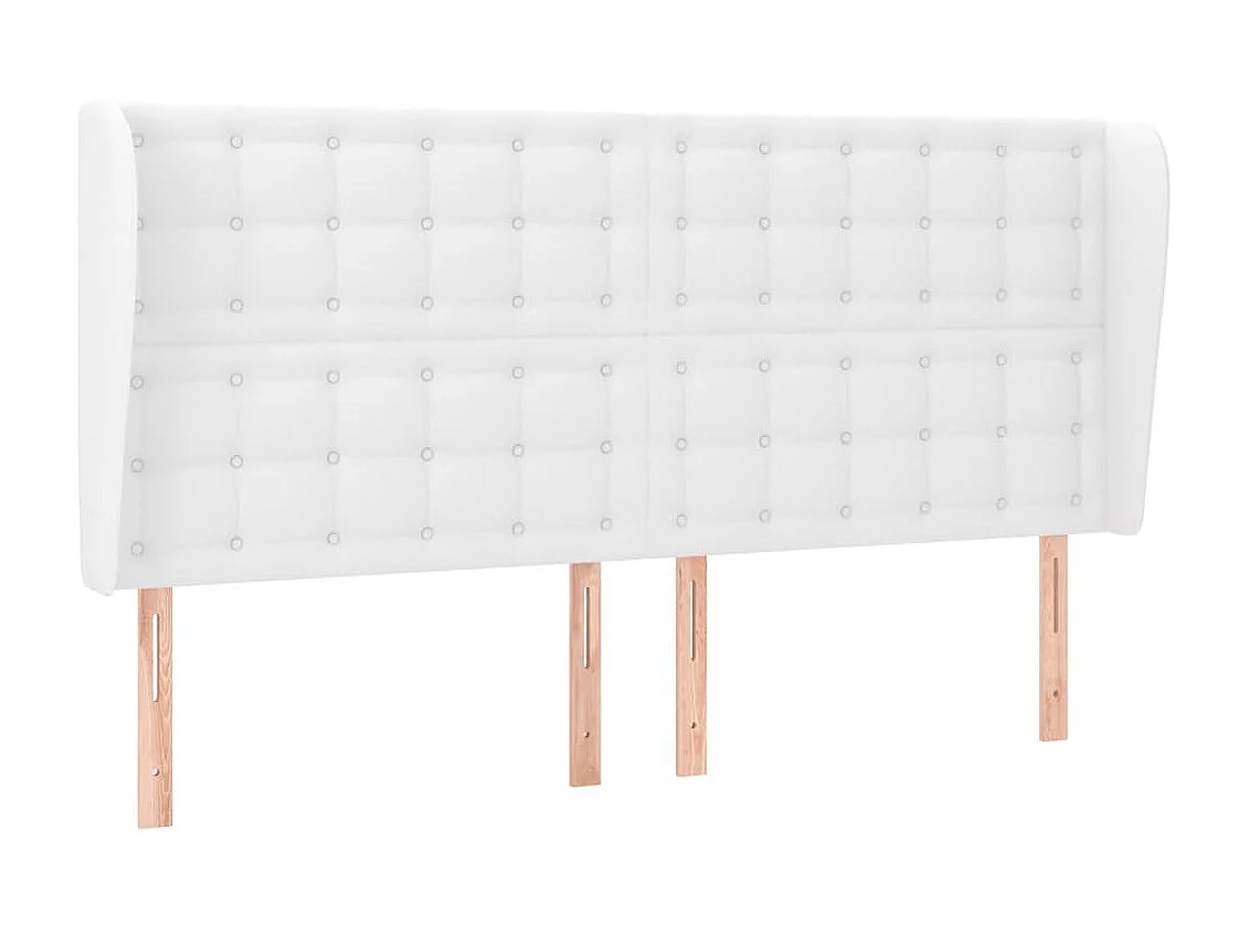 Tête de lit avec oreilles Blanc 163x23x118/128 cm Similicuir POI94175 BonneVie Meuble