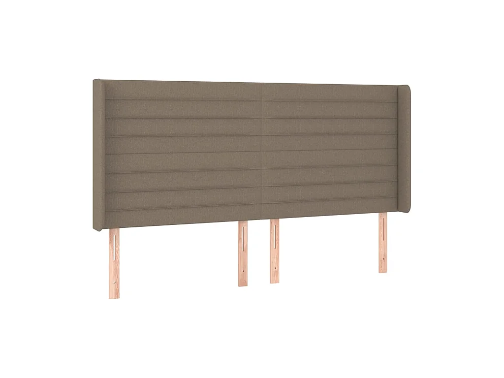 Tête de lit avec oreilles Taupe 163x16x118/128 cm Tissu POI95201 BonneVie Meuble