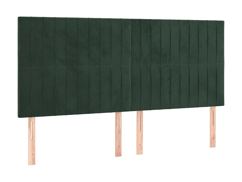 Cabeceros 4 unidades de terciopelo verde oscuro 80x5x78/88 cm ES97127