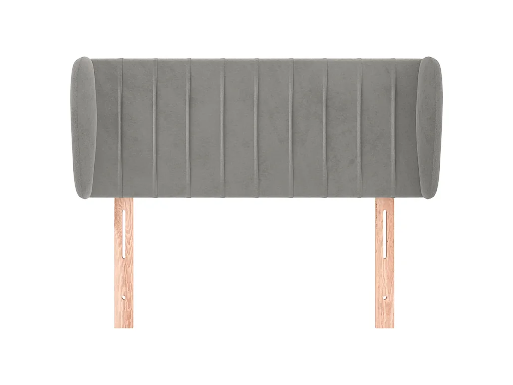 Tête de lit avec oreilles Gris clair 103x23x78/88 cm Velours POI84971 BonneVie Meuble