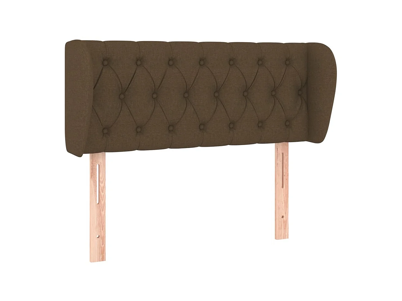 Tête de lit avec oreilles Marron foncé 103x23x78/88 cm Tissu POI77508 BonneVie Meuble