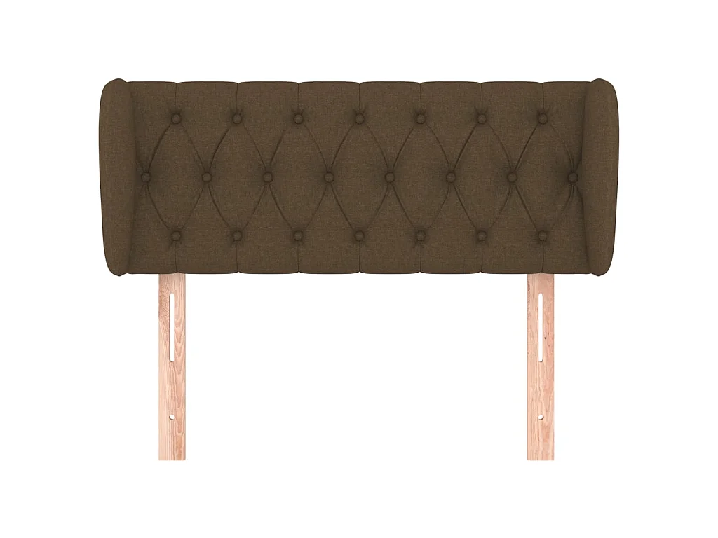 Tête de lit avec oreilles Marron foncé 103x23x78/88 cm Tissu POI77508 BonneVie Meuble