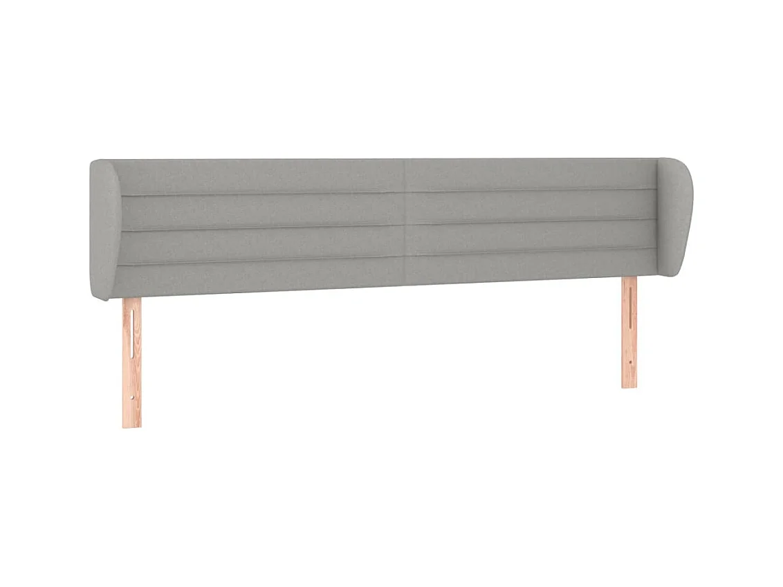 Tête de lit avec oreilles Gris clair 203x23x78/88 cm Tissu POI79411 BonneVie Meuble