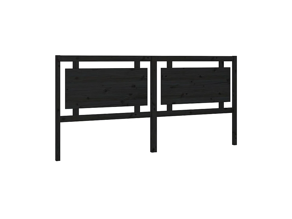 Tête de lit Noir 205,5x4x100 cm Bois massif de pin POI93392 BonneVie Meuble