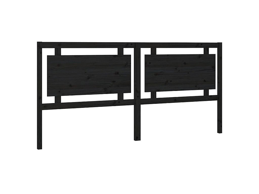 Cabecero de cama madera maciza de pino negro 205,5x4x100 cm ES16712