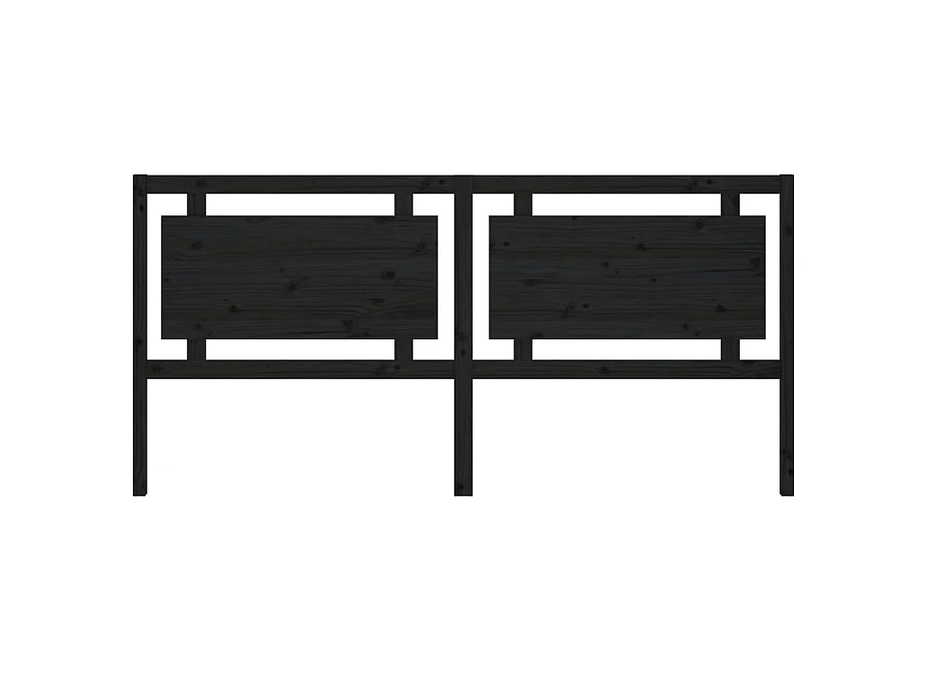 Cabecero de cama madera maciza de pino negro 205,5x4x100 cm ES16712