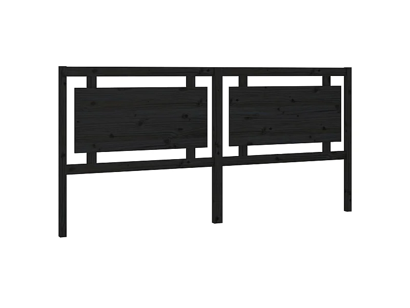 Cabecero de cama madera maciza de pino negro 205,5x4x100 cm ES16712