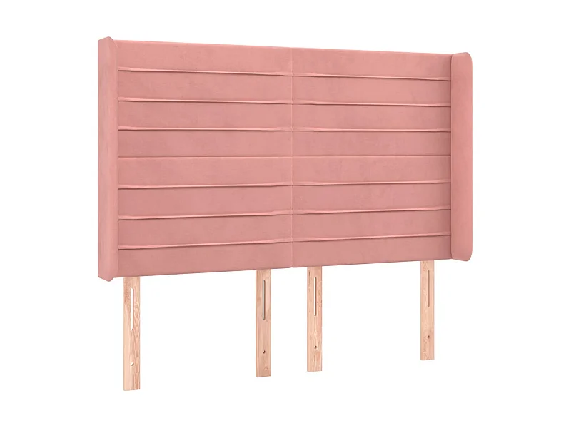 Tête de lit avec oreilles Rose 147x16x118,128 cm Velours LKC65939 BonneVie Meuble