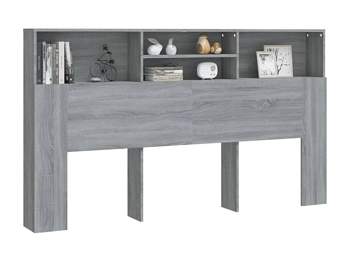 Armoire de tête de lit Sonoma gris 180x19x103,5 cm POI34844 BonneVie Meuble