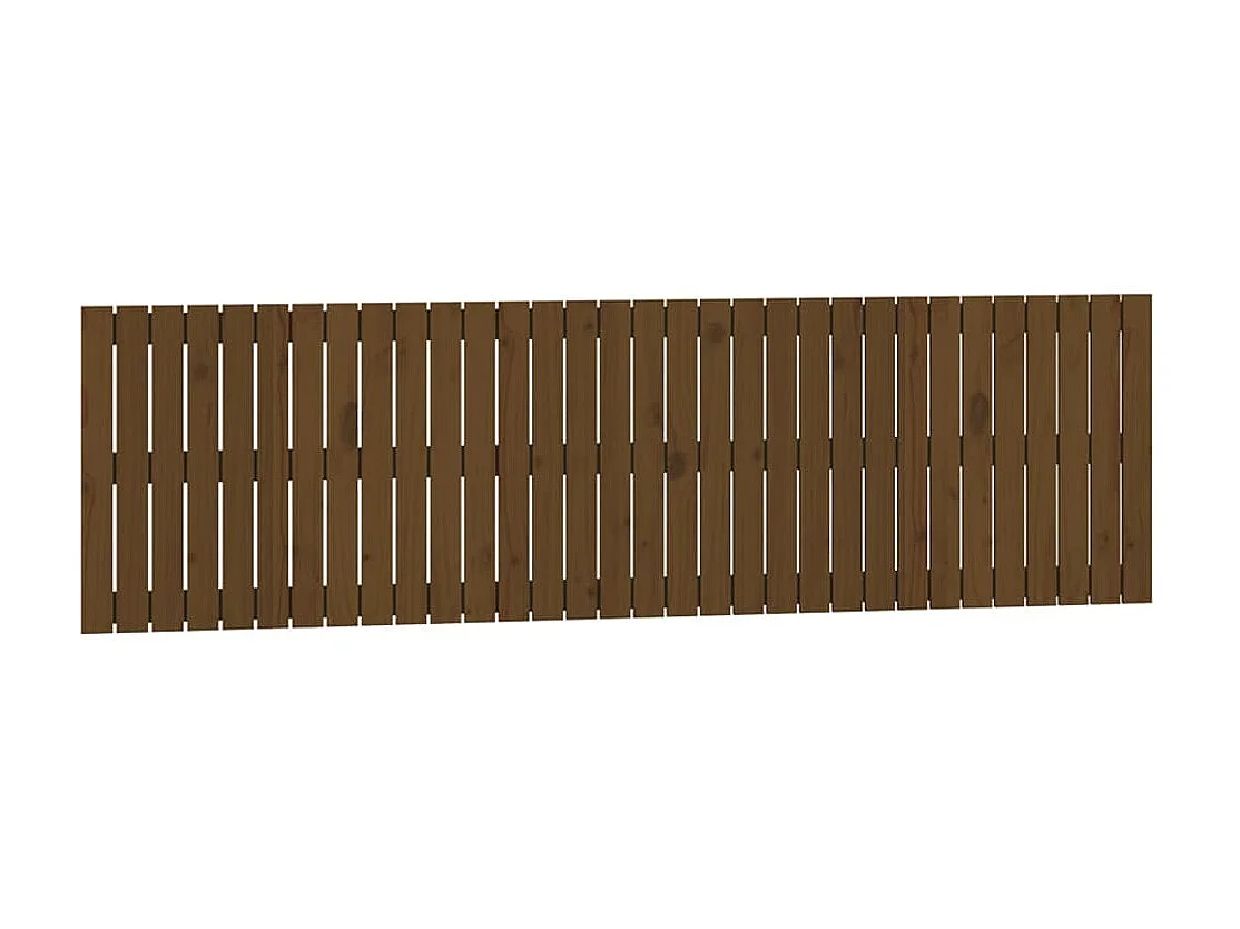 Tête de lit murale Marron miel 204x3x60 cm Bois massif de pin POI62165 BonneVie Meuble