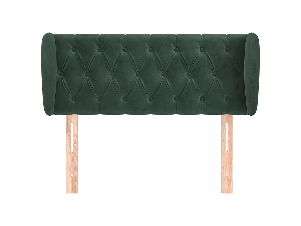 Cabeceira de cama c/ abas veludo 93x23x78/88 cm verde-escuro PT615407