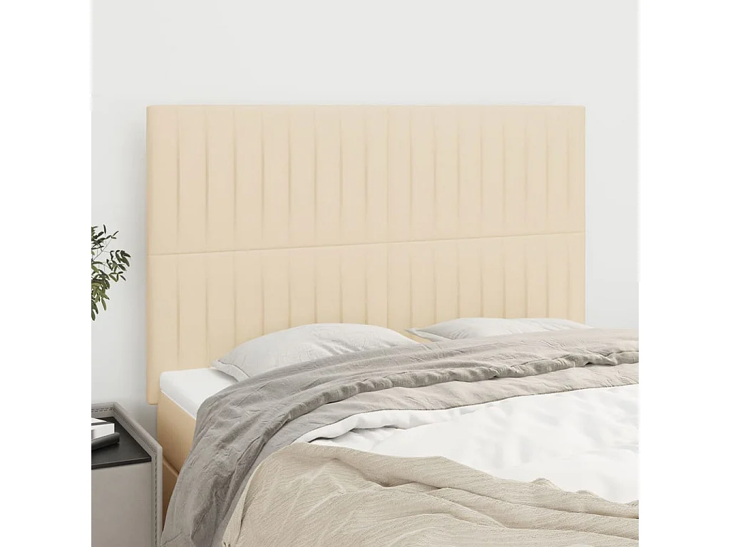 Têtes de lit 4 pcs Crème 72x5x78/88 cm Tissu POI57091 BonneVie Meuble