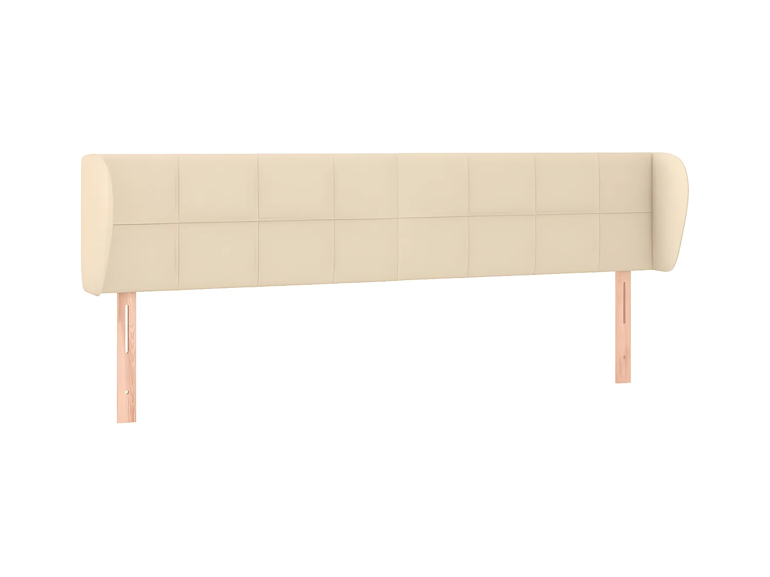 Testiera | Testata del letto ad Orecchio Crema 203x23x78/88 cm in Tessuto