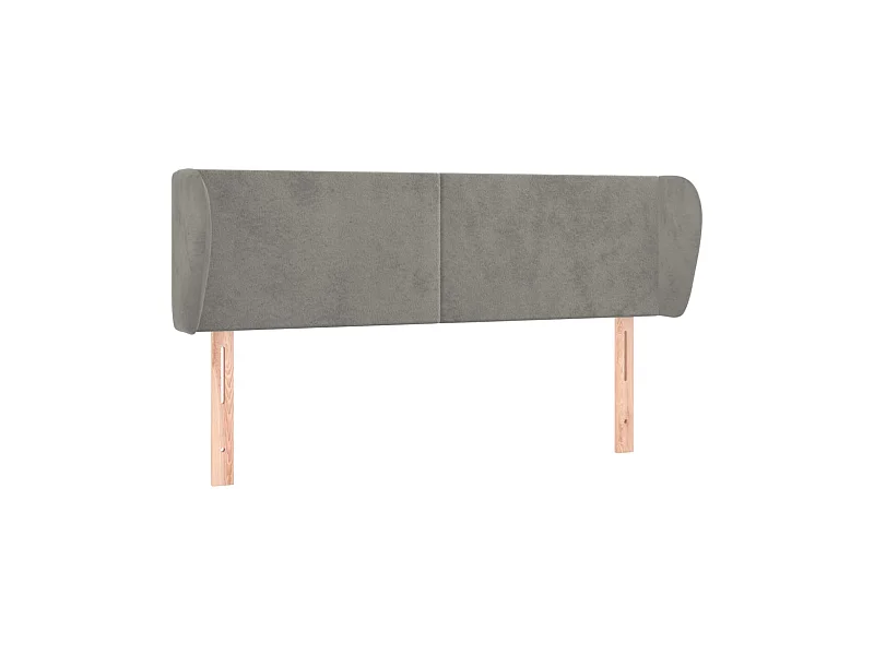 Kopfteil,Bettkopfteil mit Ohren Hellgrau 147x23x78/88 cm Samt -gkd320232