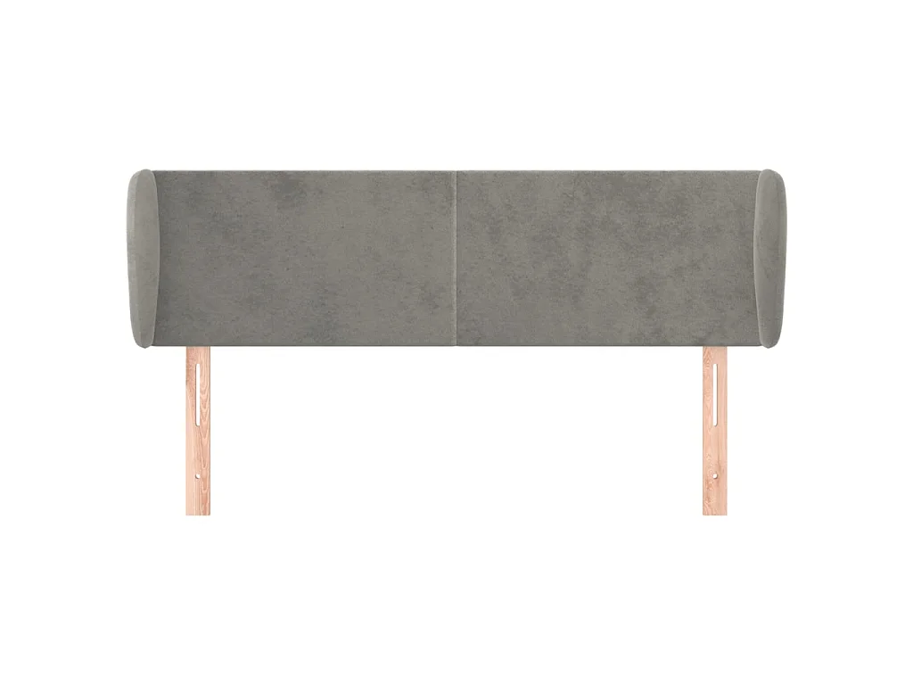Tête de lit avec oreilles Gris clair 147x23x78/88 cm Velours POI25513 BonneVie Meuble