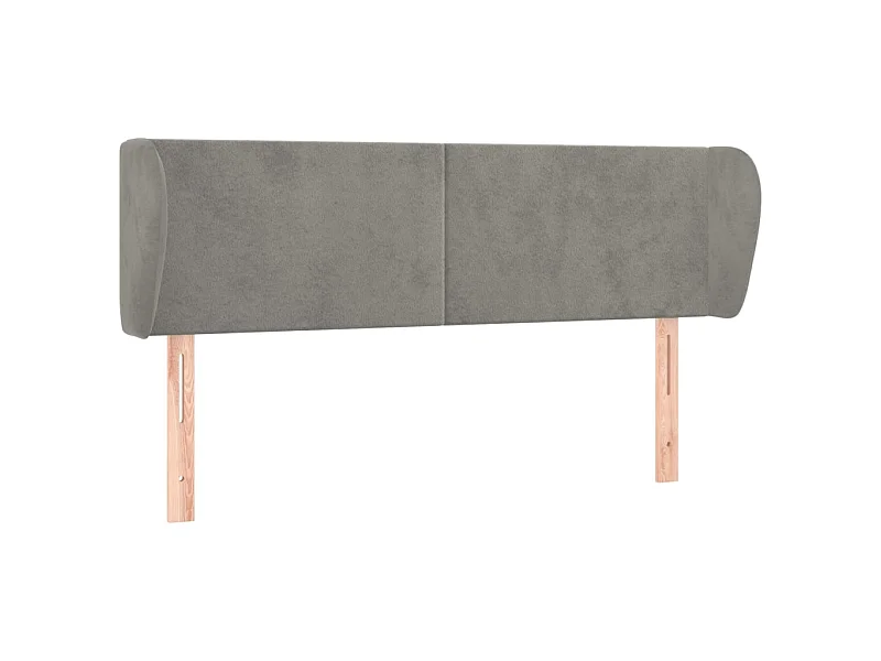Tête de lit avec oreilles Gris clair 147x23x78/88 cm Velours POI25513 BonneVie Meuble