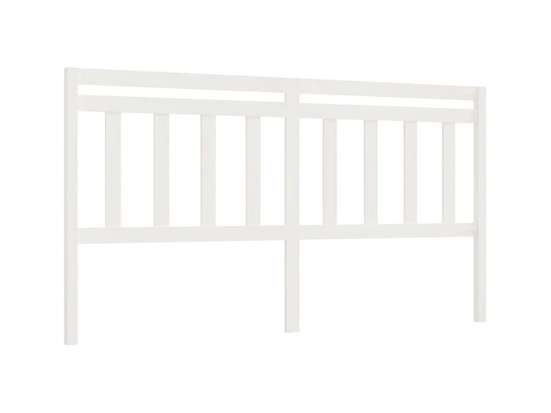 Tête de lit Blanc 206x4x100 cm Bois massif de pin POI70005 BonneVie Meuble