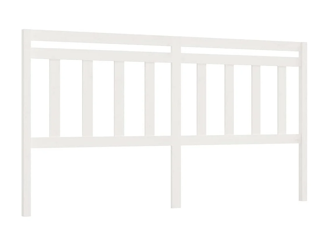 Tête de lit Blanc 206x4x100 cm Bois massif de pin POI70005 BonneVie Meuble