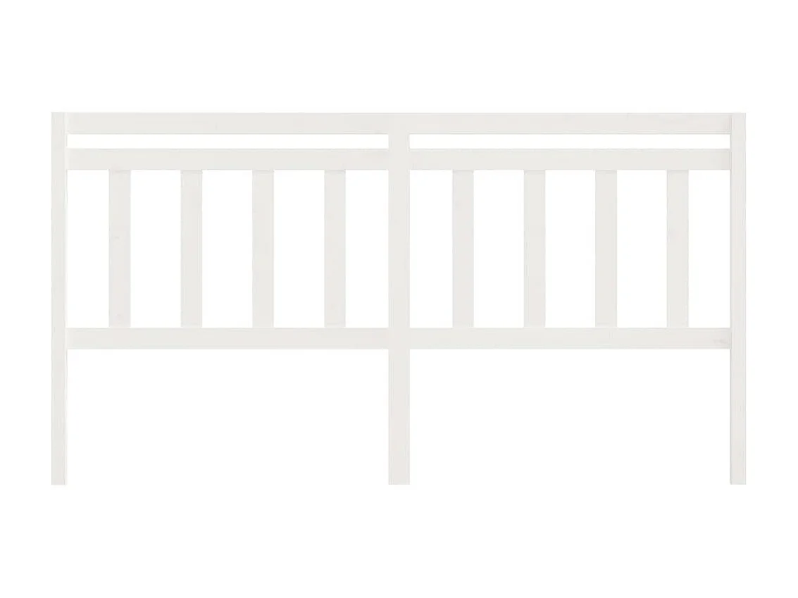 Tête de lit Blanc 206x4x100 cm Bois massif de pin POI70005 BonneVie Meuble