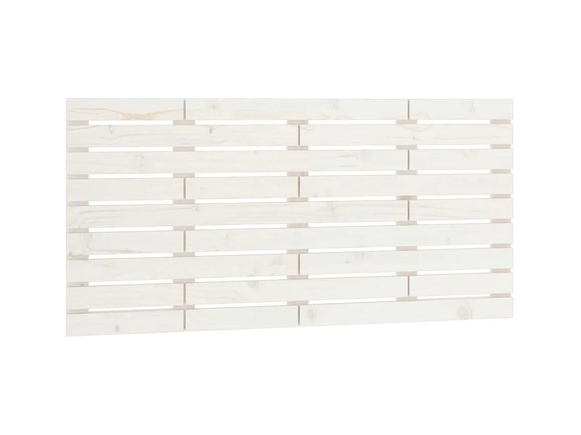 Testiera | Testata del letto da Parete Bianca 126x3x63 cm in Legno Massello di Pino