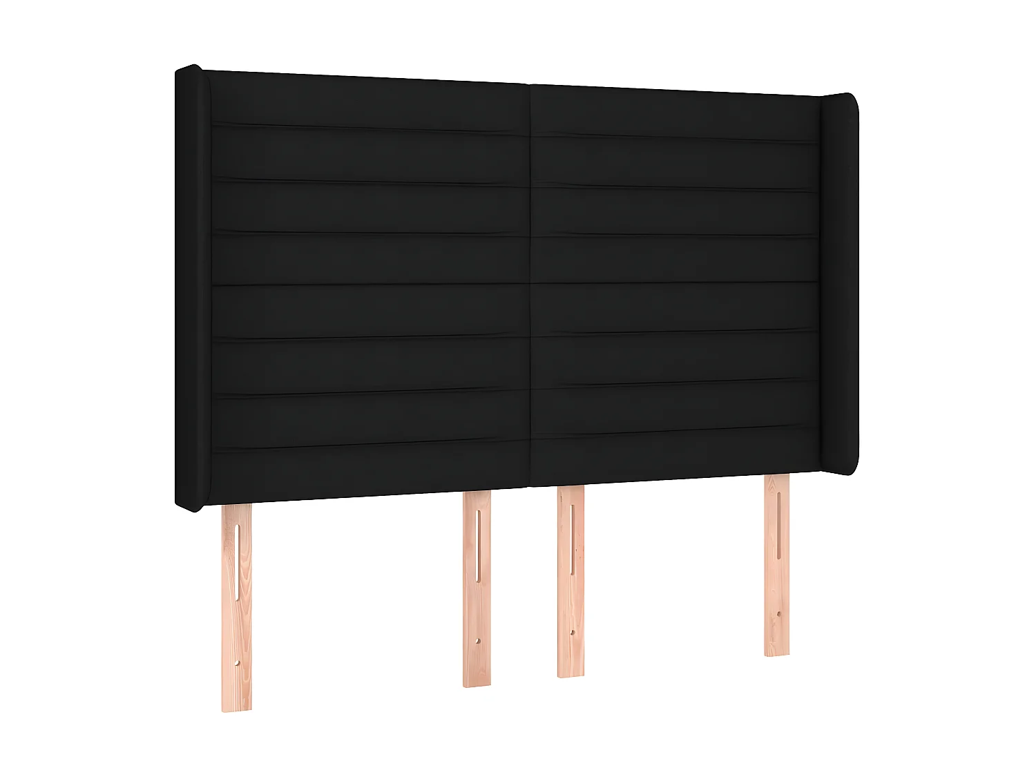 LED Kopfteil,Bettkopfteil Schwarz 147x16x118/128 cm Stoff -gkd357501