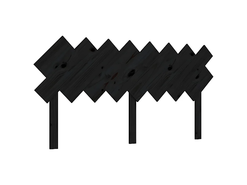 Cabecero de cama madera maciza de pino negro 159,5x3x80,5 cm ES71126