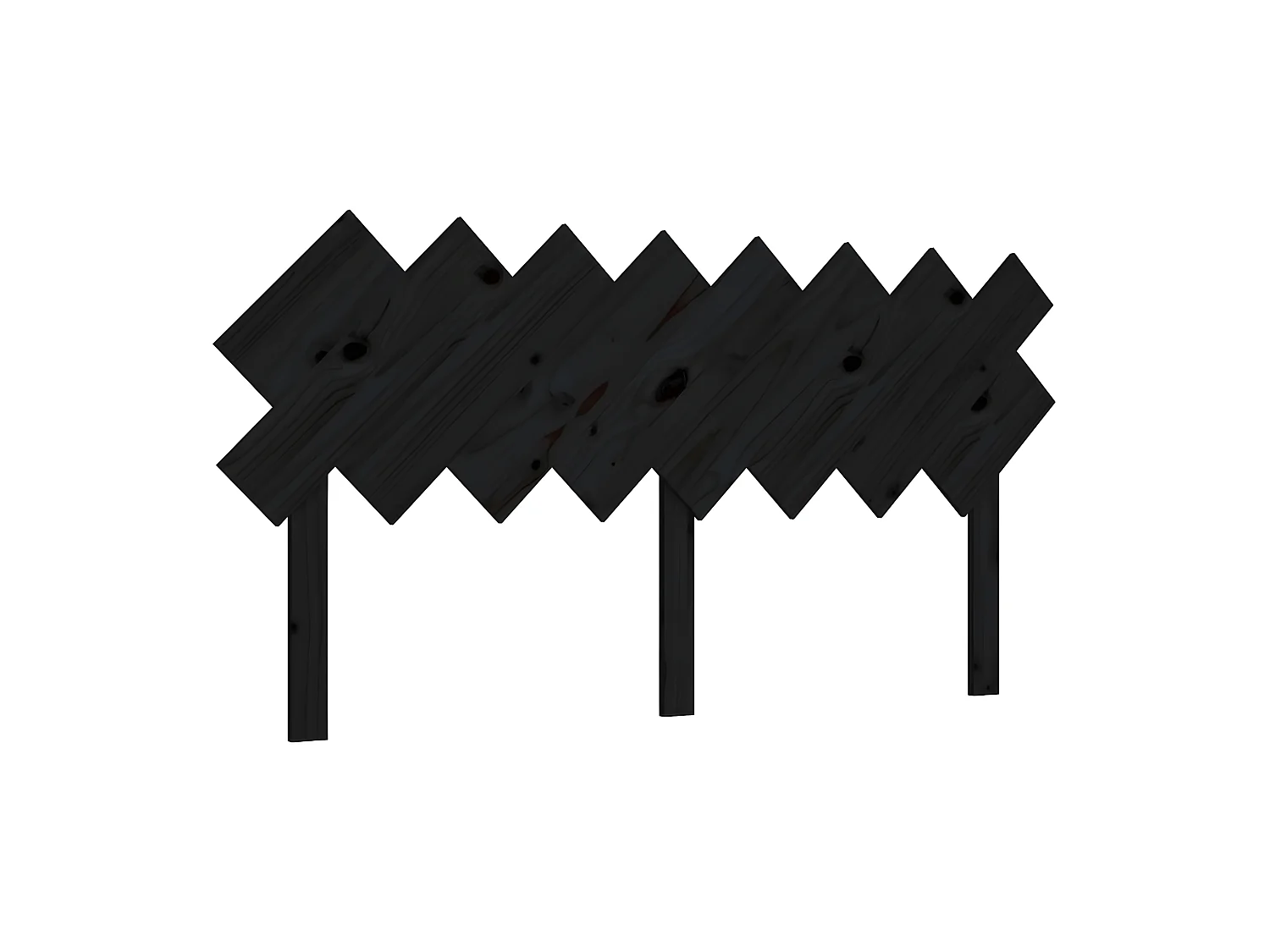 Tête de lit Noir 159,5x3x80,5 cm Bois massif de pin POI14959 BonneVie Meuble