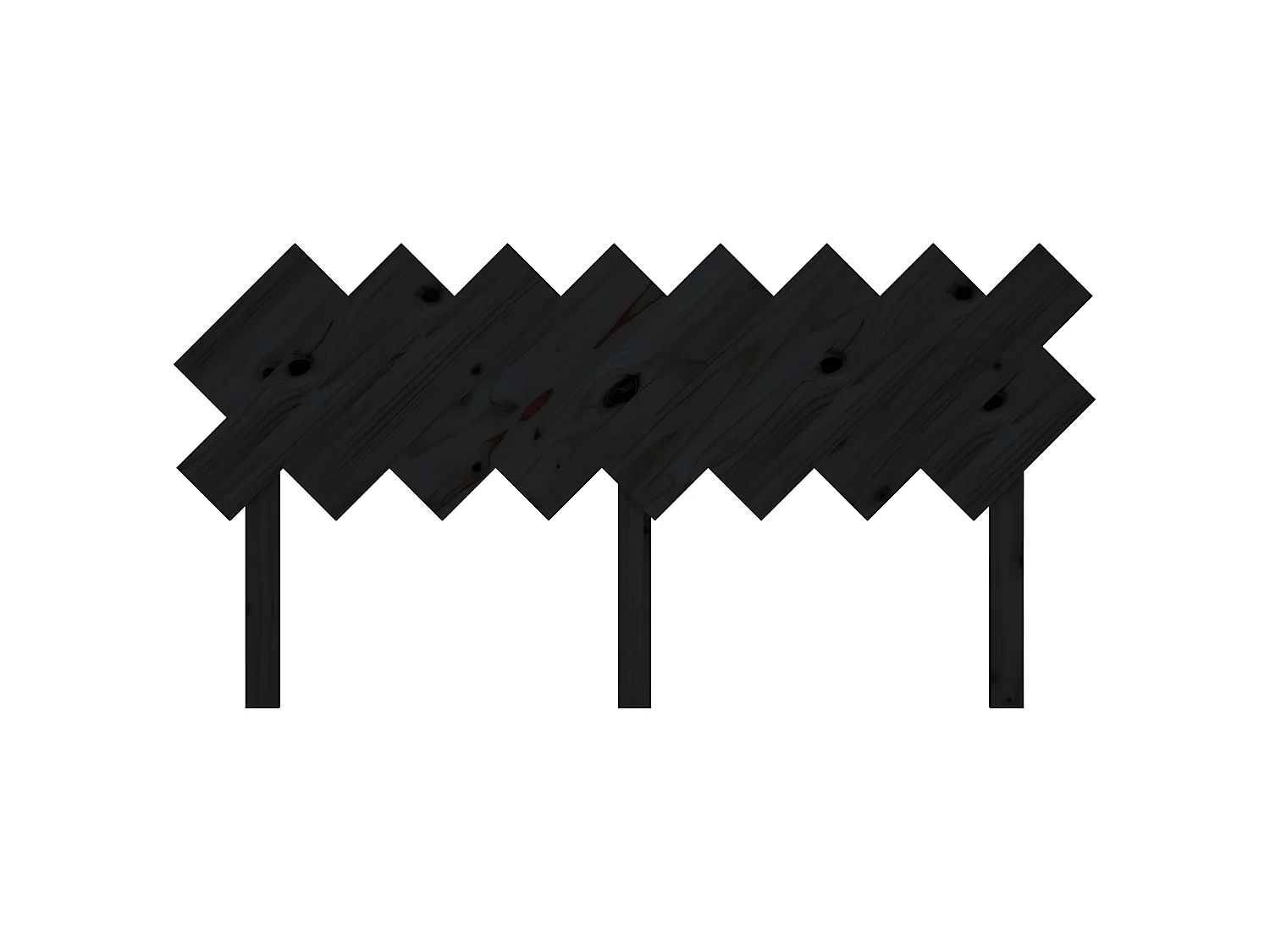 Tête de lit Noir 159,5x3x80,5 cm Bois massif de pin POI14959 BonneVie Meuble