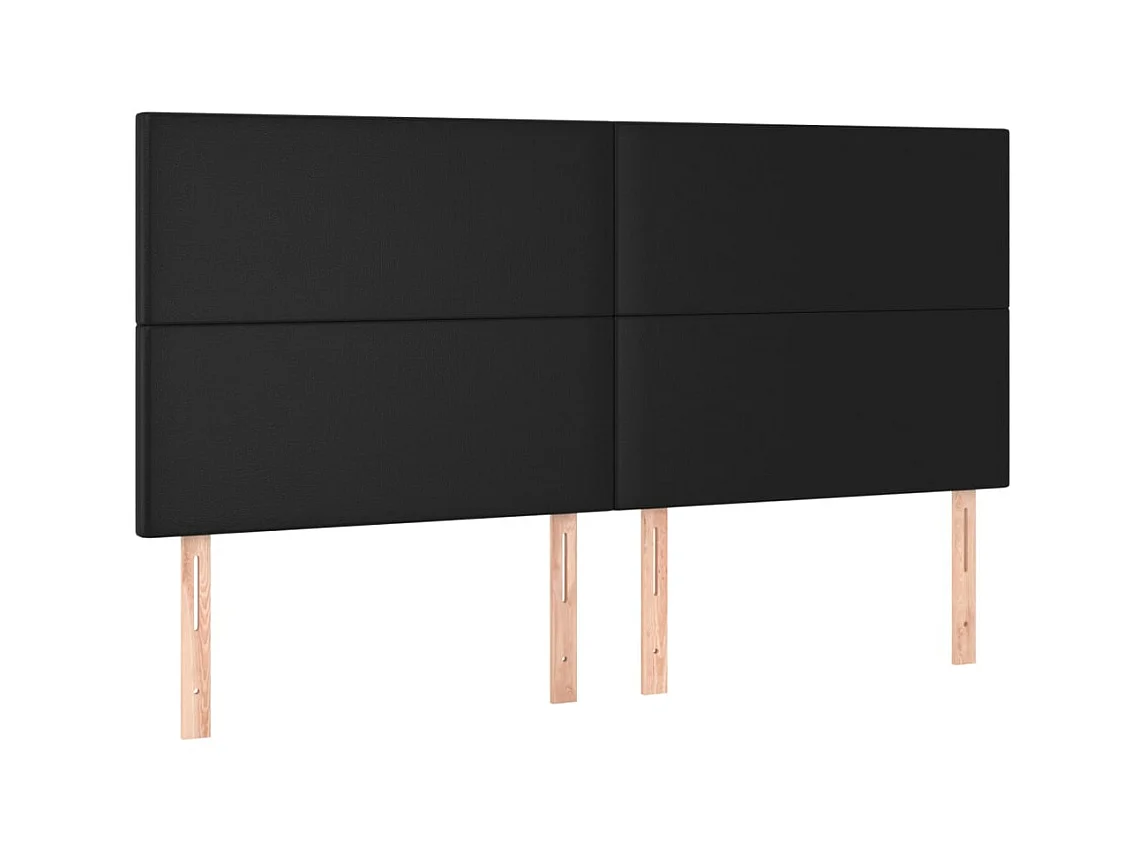 Têtes de lit 4 pcs Noir 90x5x78/88 cm Similicuir POI72192 BonneVie Meuble