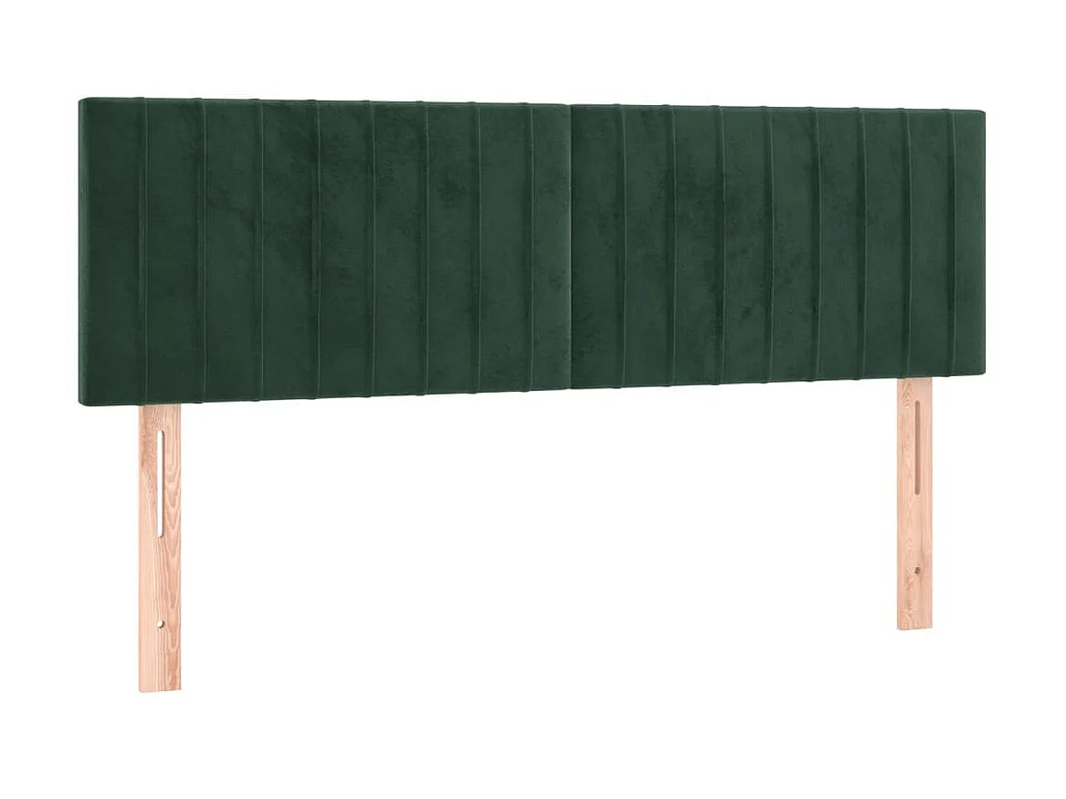 Tête de lit à LED Vert foncé 144x5x78/88 cm Velours POI52417 BonneVie Meuble