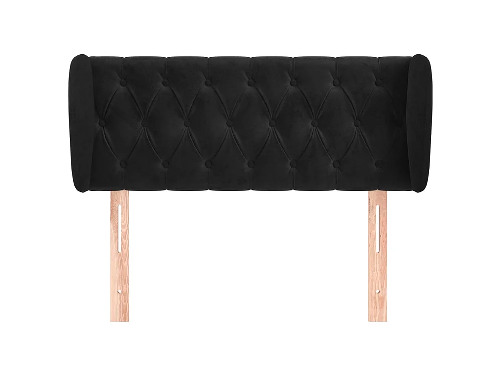 Tête de lit avec oreilles Noir 103x23x78/88 cm Velours POI57191 BonneVie Meuble