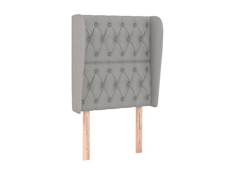 Tête de lit avec oreilles Gris clair 83x23x118/128 cm Tissu POI85118 BonneVie Meuble