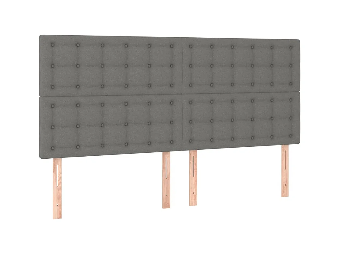4 pcs Têtes de lit Gris foncé 80x5x78/88 cm Tissu PLO40902 BonneVie Meuble