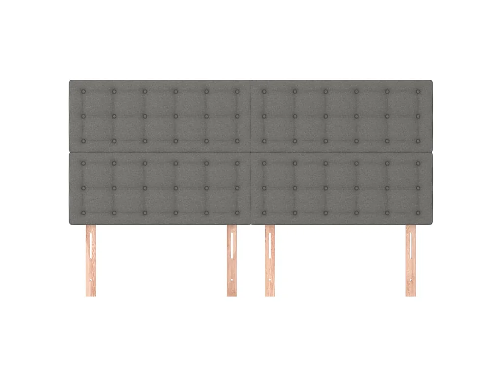 4 pcs Têtes de lit Gris foncé 80x5x78/88 cm Tissu PLO40902 BonneVie Meuble