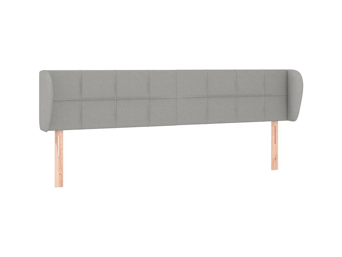 Tête de lit avec oreilles Gris clair 203x23x78/88 cm Tissu POI19047 BonneVie Meuble
