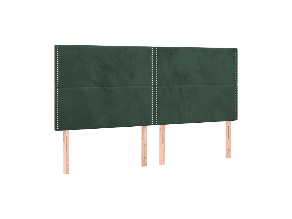 4 Pz Testiere Verde scuro 90x5x78/88 cm in Velluto CFW997963