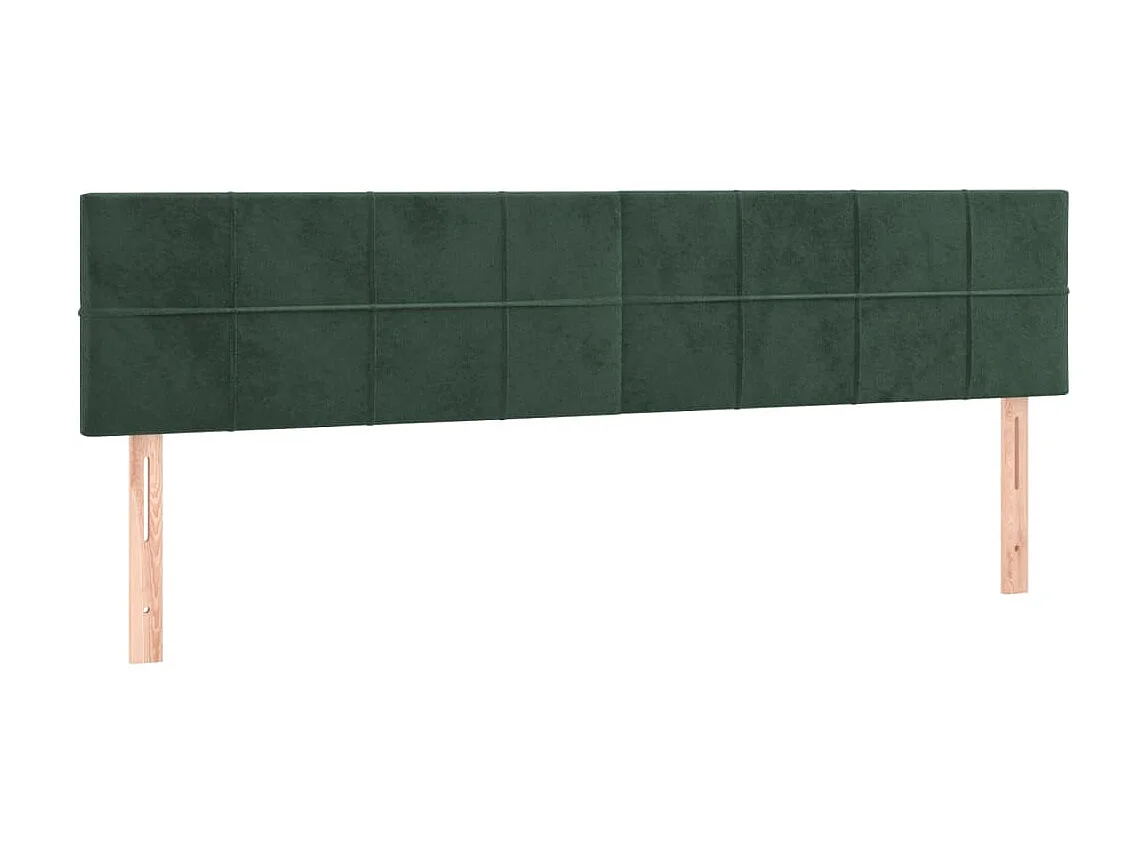 Cabeceira de cama c/luzes LED veludo 160x5x78/88cm verde-escuro PT182621