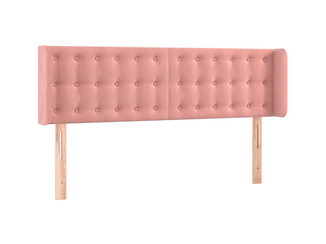 Testiera | Testata del letto ad Orecchio Rosa 147x16x78/88 cm in Velluto