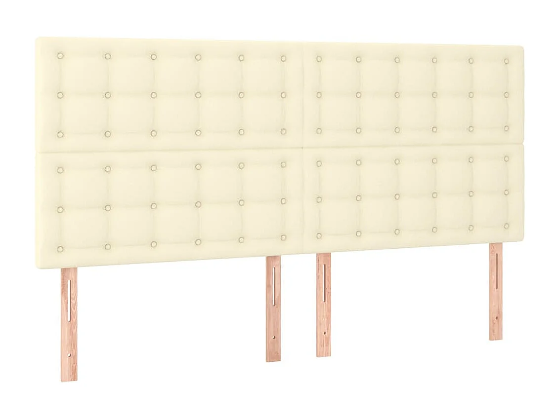 Testiera | Testata del letto a LED Crema 180x5x118/128 cm in Similpelle