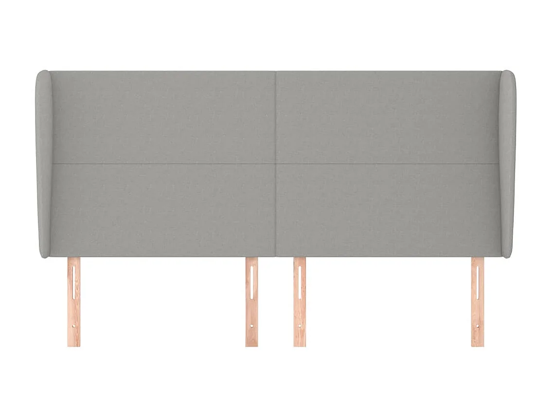 Tête de lit avec oreilles Gris clair 163x23x118/128 cm Tissu POI61430 BonneVie Meuble