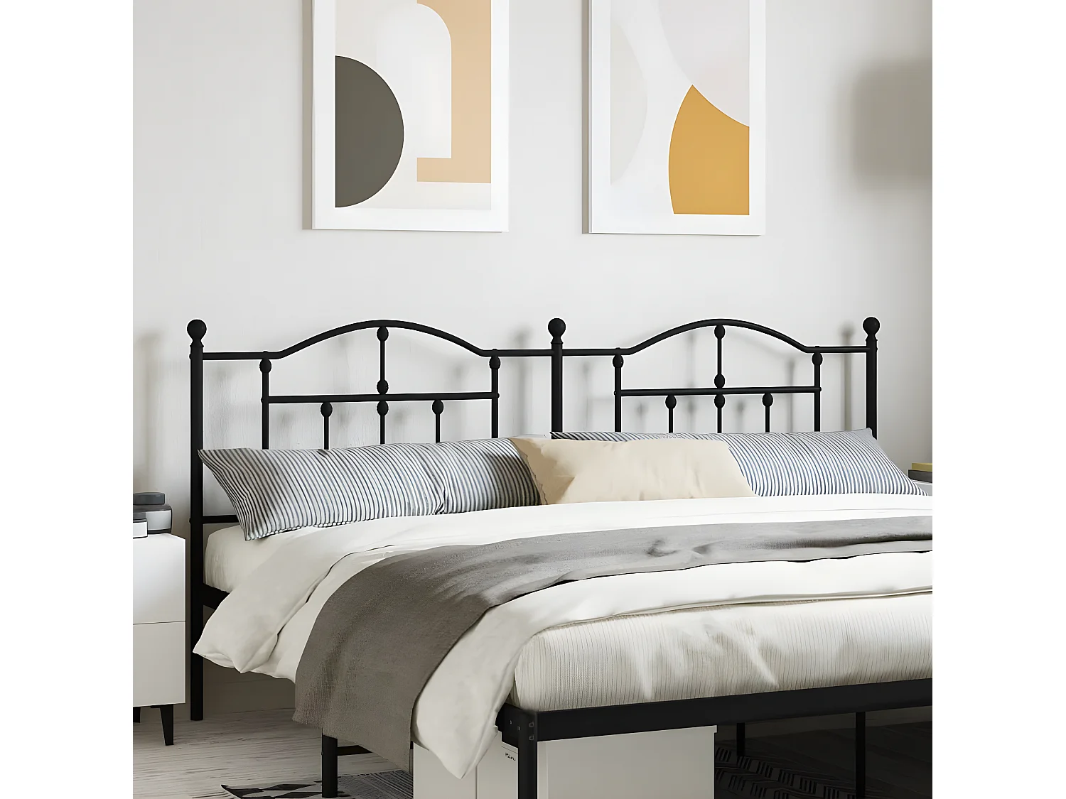 Cabeceira de cama 193 cm metal preto PT706287