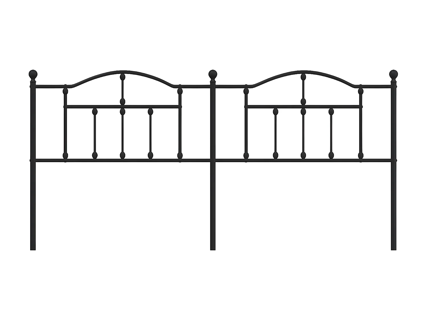 Cabeceira de cama 193 cm metal preto PT706287