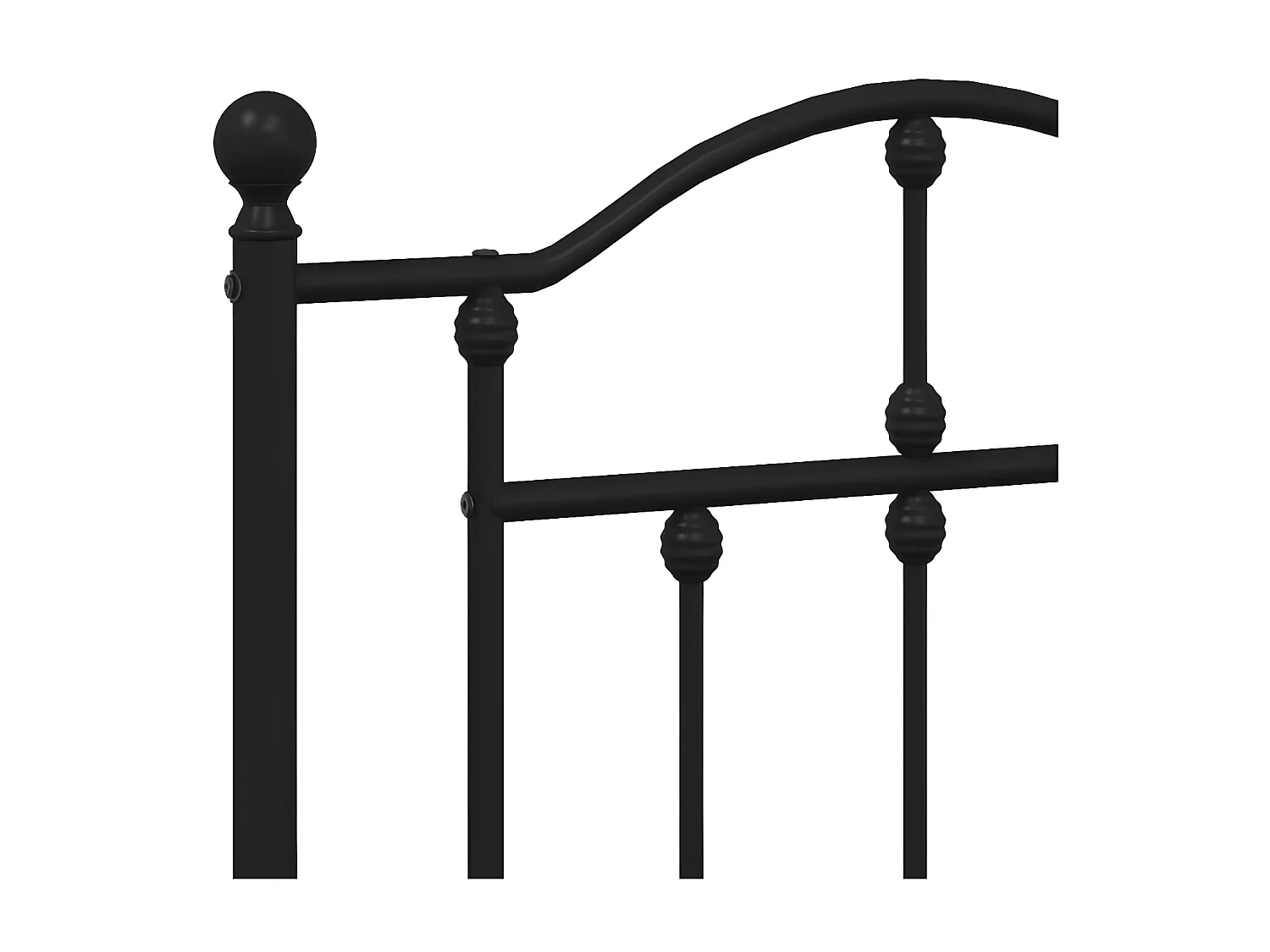 Cabeceira de cama 193 cm metal preto PT706287