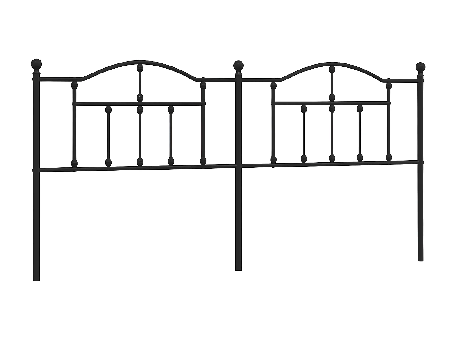 Tête de lit métal noir 193 cm POI58963 BonneVie Meuble